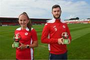 18 August 2022; Sligo Rovers players, Emma Doherty, with the SSE Airtricity Women's National League Player of the Month for June/July 2022, and Aidan Keena, with the SSE Airtricity / SWI Player of the Month for July 2022, at The Showgrounds in Sligo. Photo by Ramsey Cardy/Sportsfile