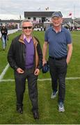 16 August 2022; Horse racing trainer Jim Bolger, left, and Brian Cody, manager of Davy Russell's Best, during the Hurling for Cancer Research 2022 match at St Conleth's Park in Newbridge, Kildare. Photo by Stephen McCarthy/Sportsfile