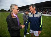 16 August 2022; Horse racing trainer Jim Bolger and jockey Davy Russell during the Hurling for Cancer Research 2022 match at St Conleth's Park in Newbridge, Kildare. Photo by Stephen McCarthy/Sportsfile
