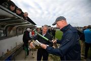 16 August 2022; Brian Cody, manager of Davy Russell's Best, signs autographs during the Hurling for Cancer Research 2022 match at St Conleth's Park in Newbridge, Kildare. Photo by Stephen McCarthy/Sportsfile