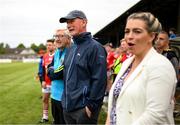 16 August 2022; Brian Cody, manager of Davy Russell's Best, with Ursula Jacob, selector with Davy Russell's Best, and Liam Griffin, manager of Jim Bolger's Stars, left, during the Hurling for Cancer Research 2022 match at St Conleth's Park in Newbridge, Kildare. Photo by Stephen McCarthy/Sportsfile