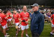 16 August 2022; Brian Cody, manager of Davy Russell's Best, and Johnny Fogarty of Davy Russell's Best during the Hurling for Cancer Research 2022 match at St Conleth's Park in Newbridge, Kildare. Photo by Stephen McCarthy/Sportsfile