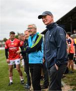 16 August 2022; Brian Cody, manager of Davy Russell's Best, and Liam Griffin, manager of Jim Bolger's Stars, left, during the Hurling for Cancer Research 2022 match at St Conleth's Park in Newbridge, Kildare. Photo by Stephen McCarthy/Sportsfile