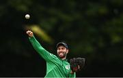 17 August 2022; Andrew Balbirnie of Ireland warms up before the Men's T20 International match between Ireland and Afghanistan at Stormont in Belfast. Photo by Harry Murphy/Sportsfile