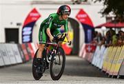 17 August 2022; Kelly Murphy of Ireland competes in the Women's Individual Time Trial during day 7 in Fürstenfeldbruck, Germany. Photo by Ben McShane/Sportsfile