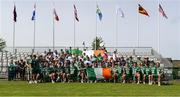17 August 2022; Ireland players with their supporters after their 17-7 loss to Canada following the 2022 World Lacrosse Men's U21 World Championship quarter final match between Ireland and Canada at the University of Limerick in Limerick. Photo by Tom Beary/Sportsfile