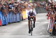 17 August 2022; Filippo Ganna of Italy on his way to finishing 3rd in the Men's Individual Time Trial during day 7 in Fürstenfeldbruck, Germany. Photo by Ben McShane/Sportsfile