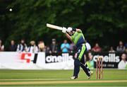 17 August 2022; George Dockrell of Ireland hits the winning run during the Men's T20 International match between Ireland and Afghanistan at Stormont in Belfast. Photo by Harry Murphy/Sportsfile
