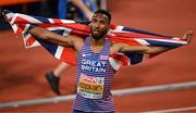 17 August 2022; Matthew Hudson-Smith of Great Britain, celebrates after winning the men's 400m final during day 7 of the European Championships 2022 at the Olympiastadion in Munich, Germany. Photo by Ben McShane/Sportsfile