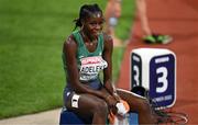 17 August 2022; Rhasidat Adeleke of Ireland after finishing fifth in the women's 400m final with a new national record of 50.53 during day 7 of the European Championships 2022 at the Olympiastadion in Munich, Germany. Photo by Ben McShane/Sportsfile