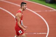 17 August 2022; Asier Martinez of Spain celebrates after winning the Men's 110m Hurdles during day 7 of the European Championships 2022 at the Olympiastadion in Munich, Germany. Photo by Ben McShane/Sportsfile
