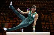 18 August 2022; Daniel Fox of Ireland competes in the Men's Pommel Horse during day 8 of the European Championships 2022 at the Olympiahalle in Munich, Germany. Photo by Ben McShane/Sportsfile
