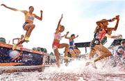 18 August 2022; Runners competing in the Women's 3000m Steeplechase heat during day 8 of the European Championships 2022 at the Olympiastadion in Munich, Germany. Photo by David Fitzgerald/Sportsfile