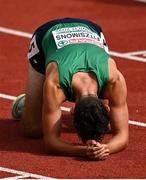 18 August 2022; John Fitzsimons of Ireland reacts after competing in the 800m heats during day 8 of the European Championships 2022 at the Olympiastadion in Munich, Germany. Photo by David Fitzgerald/Sportsfile