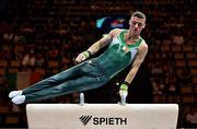 18 August 2022; Rhys McClenaghan of Ireland competes in the Men's Pommel Horse during day 8 of the European Championships 2022 at the Olympiahalle in Munich, Germany. Photo by Ben McShane/Sportsfile