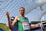 18 August 2022; Thomas Barr of Ireland reacts after failing to qualify for the Men's 400m final during day 8 of the European Championships 2022 at the Olympiastadion in Munich, Germany. Photo by David Fitzgerald/Sportsfile