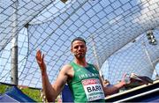 18 August 2022; Thomas Barr of Ireland reacts after failing to qualify for the Men's 400m final during day 8 of the European Championships 2022 at the Olympiastadion in Munich, Germany. Photo by David Fitzgerald/Sportsfile