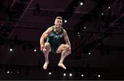 18 August 2022; Ewan McAteer of Ireland competes in the Vault during day 8 of the European Championships 2022 at the Olympiahalle in Munich, Germany. Photo by Ben McShane/Sportsfile