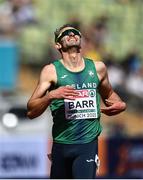 18 August 2022; Thomas Barr of Ireland reacts as he crosses the line in his 400m hurdles semi final during day 8 of the European Championships 2022 at the Olympiastadion in Munich, Germany. Photo by David Fitzgerald/Sportsfile