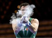18 August 2022; Dominick Cunningham of Ireland after competing in the Horizontal Bar during day 8 of the European Championships 2022 at the Olympiahalle in Munich, Germany. Photo by Ben McShane/Sportsfile