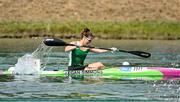 18 August 2022; Jenny Egan-Simmons of Ireland competing in the Women's Kayak Single 500m heat day 8 of the European Championships 2022 at the Olympic Regatta Centre in Munich, Germany. Photo by Sportsfile Photo by Sportsfile