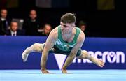 18 August 2022; Eamon Montgomery of Ireland competes in the Floor Exercise during day 8 of the European Championships 2022 at the Olympiahalle in Munich, Germany. Photo by Ben McShane/Sportsfile