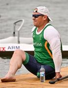 18 August 2022; Patrick O'Leary of Ireland before competing in the Men's Va'a Single 200m heats during day 8 of the European Championships 2022 at the Olympic Regatta Centre in Munich, Germany. Photo by Sportsfile
