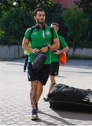 18 August 2022; Richie Towell of Shamrock Rovers arrives before the UEFA Europa League play-off first leg between Ferencváros and Shamrock Rovers at Groupama Aréna in Budapest, Hungary. Photo by Alex Nicodim/Sportsfile