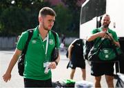 18 August 2022; Dylan Watts of Shamrock Rovers arrives before the UEFA Europa League play-off first leg between Ferencváros and Shamrock Rovers at Groupama Aréna in Budapest, Hungary. Photo by Alex Nicodim/Sportsfile