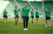 18 August 2022; Dylan Watts of Shamrock Rovers before the UEFA Europa League play-off first leg between Ferencváros and Shamrock Rovers at Groupama Aréna in Budapest, Hungary. Photo by Alex Nicodim/Sportsfile