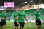 18 August 2022; Simon Power of Shamrock Rovers before the UEFA Europa League play-off first leg between Ferencváros and Shamrock Rovers at Groupama Aréna in Budapest, Hungary. Photo by Alex Nicodim/Sportsfile