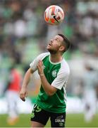 18 August 2022; Jack Byrne of Shamrock Rovers before the UEFA Europa League play-off first leg between Ferencváros and Shamrock Rovers at Groupama Aréna in Budapest, Hungary. Photo by Alex Nicodim/Sportsfile