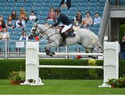 18 August 2022; Shane Breen of Ireland on Haya compete in the Clayton Hotel Ballsbridge Speed Derby during the Longines FEI Dublin Horse Show at the RDS in Dublin. Photo by Oliver McVeigh/Sportsfile