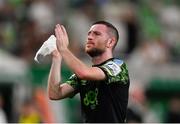 18 August 2022; Jack Byrne of Shamrock Rovers after the UEFA Europa League play-off first leg between Ferencváros and Shamrock Rovers at Groupama Aréna in Budapest, Hungary. Photo by Alex Nicodim/Sportsfile