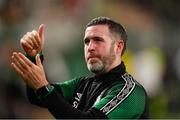 18 August 2022; Shamrock Rovers manager Stephen Bradley after the UEFA Europa League play-off first leg between Ferencváros and Shamrock Rovers at Groupama Aréna in Budapest, Hungary. Photo by Alex Nicodim/Sportsfile