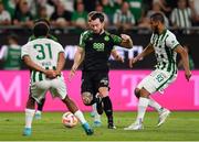 18 August 2022; Richie Towell of Shamrock Rovers in action during the UEFA Europa League play-off first leg between Ferencváros and Shamrock Rovers at Groupama Aréna in Budapest, Hungary. Photo by Alex Nicodim/Sportsfile