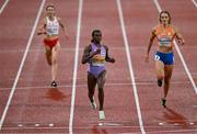 18 August 2022; Dina Asher Smith of Great Britain after winning heat two of the Women's 200m semi-final during day 8 of the European Championships 2022 at the Olympiastadion in Munich, Germany. Photo by Ben McShane/Sportsfile