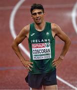18 August 2022; Andrew Coscoran of Ireland after the Men's 1500m Final during day 8 of the European Championships 2022 at the Olympiastadion in Munich, Germany. Photo by Ben McShane/Sportsfile