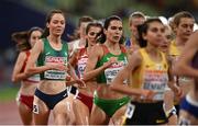 18 August 2022; Roisin Flanagan of Ireland, left, competes in the Women's 5000m Final during day 8 of the European Championships 2022 at the Olympiastadion in Munich, Germany. Photo by David Fitzgerald/Sportsfile