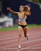 18 August 2022; Konstanze Klosterhalfen of Germany celebrates after winning the Women's 5000m Final during day 8 of the European Championships 2022 at the Olympiastadion in Munich, Germany. Photo by David Fitzgerald/Sportsfile