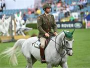 18 August 2022; Commandant Geoff Curran of Ireland on Mhs Gabhran compete in the Clayton Hotel Ballsbridge Speed Derby during the Longines FEI Dublin Horse Show at the RDS in Dublin. Photo by Oliver McVeigh/Sportsfile
