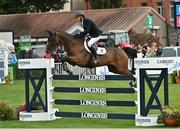 18 August 2022; Michael Pender of Ireland on Hhs Fortune compete in the Clayton Hotel Ballsbridge Speed Derby during the Longines FEI Dublin Horse Show at the RDS in Dublin. Photo by Oliver McVeigh/Sportsfile