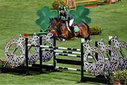 19 August 2022; Conor Swail of Ireland competing on Count Me In in the Longines FEI Jumping Nations Cup™ of Ireland during the Longines FEI Dublin Horse Show at the RDS in Dublin. Photo by Piaras Ó Mídheach/Sportsfile