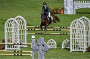 19 August 2022; Conor Swail of Ireland competing on Count Me In in the Longines FEI Jumping Nations Cup™ of Ireland during the Longines FEI Dublin Horse Show at the RDS in Dublin. Photo by Piaras Ó Mídheach/Sportsfile