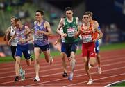 19 August 2022; Mark English of Ireland, second from right, on his way to finishing third in Heat 2 of the Men's 800m Semi Final during day 9 of the European Championships 2022 at the Olympiastadion in Munich, Germany. Photo by David Fitzgerald/Sportsfile