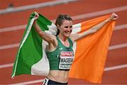 19 August 2022; Ciara Mageean of Ireland celebrates after finishing second in the Women's 1500m Final during day 9 of the European Championships 2022 at the Olympiastadion in Munich, Germany. Photo by Ben McShane/Sportsfile