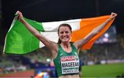 19 August 2022; Ciara Mageean of Ireland celebrates after finishing second in the Women's 1500m Final during day 9 of the European Championships 2022 at the Olympiastadion in Munich, Germany. Photo by David Fitzgerald/Sportsfile