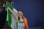 19 August 2022; Ciara Mageean of Ireland celebrates after finishing second in the Women's 1500m Final during day 9 of the European Championships 2022 at the Olympiastadion in Munich, Germany. Photo by David Fitzgerald/Sportsfile