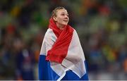 19 August 2022; Femke Bol of Netherlands celebrates after winning Women's 400m Hurdles Final during day 9 of the European Championships 2022 at the Olympiastadion in Munich, Germany. Photo by David Fitzgerald/Sportsfile