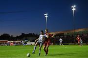 19 August 2022; Ali Coote of Bohemians in action against Brian McManus of Shelbourne during the SSE Airtricity League Premier Division match between Shelbourne and Bohemians at Tolka Park in Dublin. Photo by Ramsey Cardy/Sportsfile